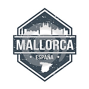 Mallorca Spain Travel Stamp Icon Skyline City Design Tourism Badge Rubber.