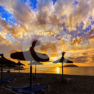 Mallorca sunrise in Magaluf Palmanova beach