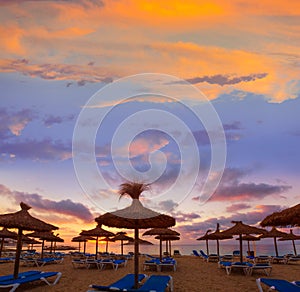 Mallorca sunrise in Magaluf Palmanova beach photo