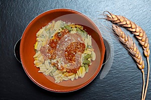 malloreddus or Sardinian gnocchetti, typical Sardinian pasta