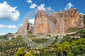 Mallos de Riglos with fields