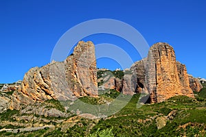 Mallos de Riglos icon shape mountains in Huesca photo