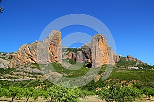 Mallos de Riglos icon shape mountains in Huesca photo