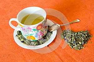 Mallow herbal tea cup