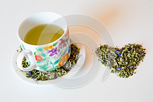 Mallow herbal tea cup