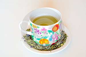 Mallow herbal tea cup