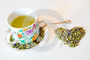 Mallow herbal tea cup