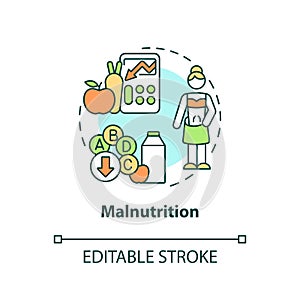 Malnutrition concept icon