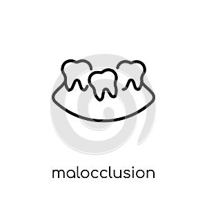 Malocclusion icon. Trendy modern flat linear vector Malocclusion photo