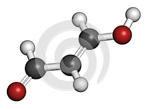 Malondialdehyde MDA, enol form molecule. Marker of oxidative stress and naturally produced during the lipid peroxidation of.