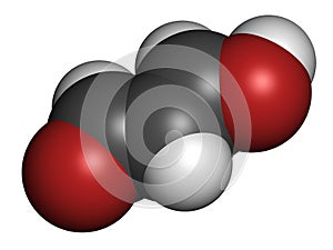 Malondialdehyde MDA, enol form molecule. Marker of oxidative stress and naturally produced during the lipid peroxidation of.