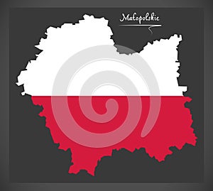 Malopolskie map of Poland with Polish national flag illustration photo