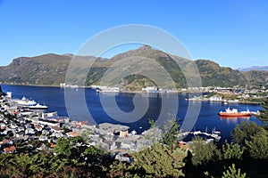 Maloy fishing port in Norway photo
