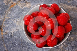 Malpighia glabra red acerola, tropical fruit