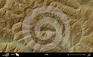 Malta outlined, Austria. Physical