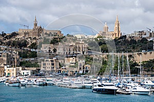 Malta, Gozo, Ghajnsielem parish church of Our Lady of Loreto and Our Lady of Lourdes in Mgarr