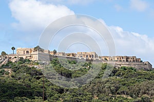 Malta, Gozo, Gozo, Malta, May 3, 2023. Fort Chambray is a coastal fortification of Mgarr.