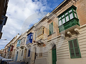 Malta la valeta colorful doors windows street photo