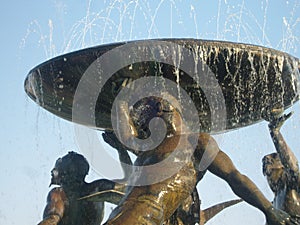 Malta La Valletta Floriana Triton fountain closeup