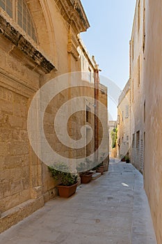 Malta Mdina. The narrow street