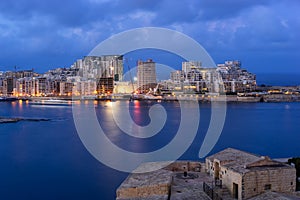 Malta. Panoramic view of Sliema and Marsamxett harbour photo