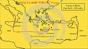 Malta Ship Wreck route illustration