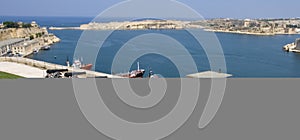 Malta Valetta harbour with guns