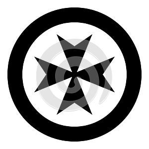 Maltese cross icon black color vector illustration simple image photo