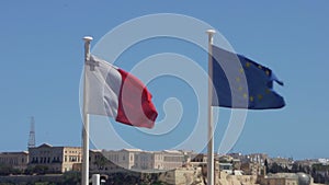Maltese and european union flags