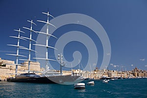 The Maltese Falcon moored in Malta