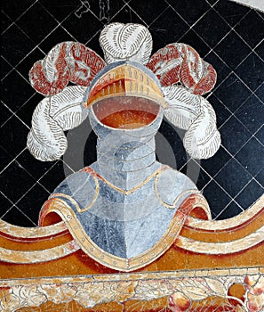 Maltese Knight Marble Inlay on Floor of Grandmasterâ€™s Palace, Valletta, Malta