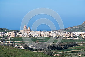 Maltese town of Zebbug seen from the Citadel Victoria Gozo