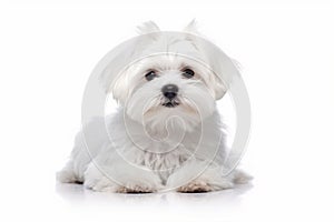 Malteser dog on white background