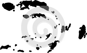 Maluku Indonesia silhouette map with transparent background photo