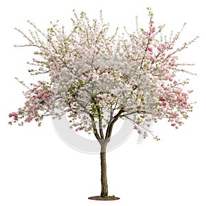 Malus Halliana Tree isolated on white background