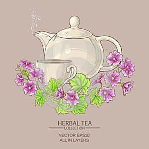 Malva tea illustration