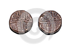 Malwa Sultanate Coin struck in the name of Gujarat Sulatan Bahadur Shah bin Muzaffar Shah