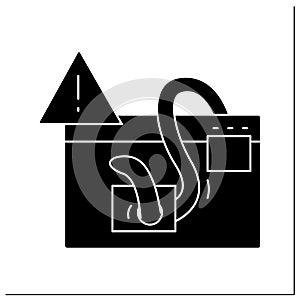 Malware alert glyph icon