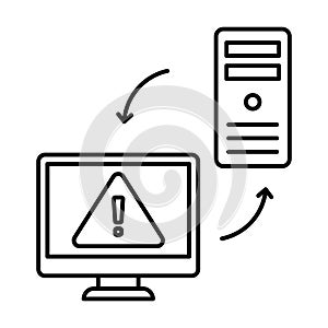 Malware connection Outline vector icon which can easily modify or edit