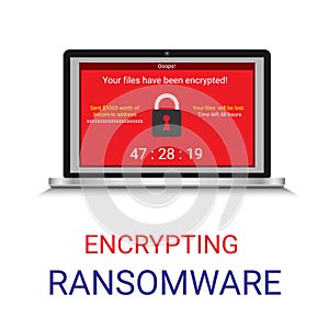 Malware encrypted file in computer, Ransomware.