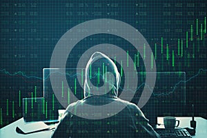Malware and hacking concept with hacker