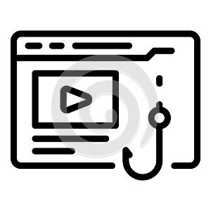 Malware hook icon, outline style