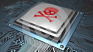 Malware infected microchip