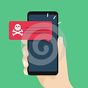 Malware notification on smartphone.