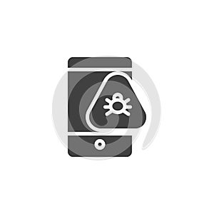 Malware notification on smartphone vector icon