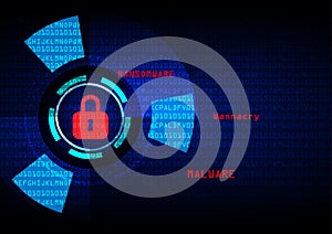 Malware Ransomware wannacry virus encrypted files.
