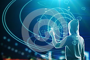 Malware and social network concept