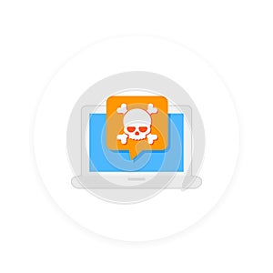 Malware, spam, insecure connection, online scam