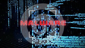 Malware text against data processing