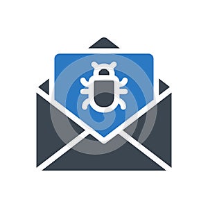 Malware vector glyph colour icon